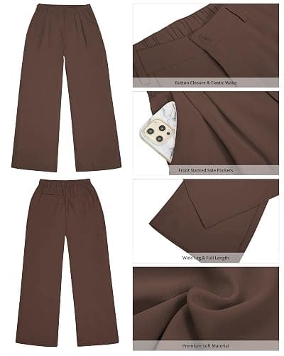 GRAPENT Wide Leg Pants for Women Work Business Casual High Waisted Dressy Pants Flowy Trousers Office thumbnail 5