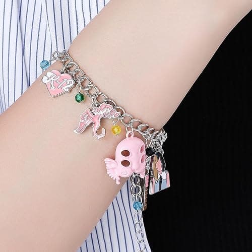 New 2025 Pink Crying K12 Charm Bracelet Melanie Martinez Portals Mask Pendant Jewelry Record Fashion Fans Gift Souvenir Accessories Decoration Jewelry Commemorative Accessories Trendy Best For Gift thumbnail 2