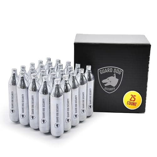 Guard Dog Security 8 Gram / 12 Gram Co2 Cartridges, Non-Threaded, CO2 cartridges BB Gun, CO2 BB Pistol, CO2 Airsoft Pistol, and CO2 Paintball Markers, Snug fit, Solid Seal - Image 1