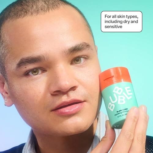 Bubble Skincare Slam Dunk Hydrating Face Moisturizer - Travel Size Lightweight Face Lotion with Vitamin E + Aloe Vera - Daily Facial Moisturizer for Normal + Dry Skin with Blue Light Protection (50ml) thumbnail 5