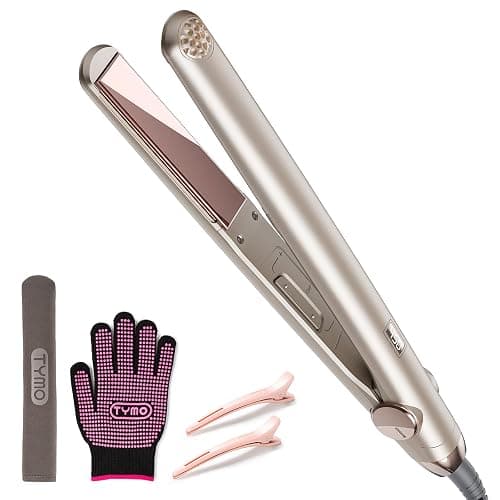 TYMO Flat Iron Hair Straightener - Titanium Hair Straighteners for Women, 1 Inch Professional Travel Flat Iron, Portable Straightener and Curlers with 10s Heat Up, 32 Temp, Dual Voltage & LED Display - Image 1