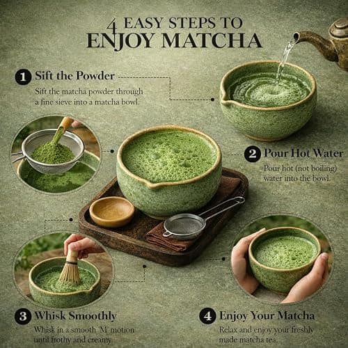 Matcha Whisk Set, 7-Piece Matcha Tea Kit – Green Ceramic Matcha Bowl (Chawan) with Spout, Bamboo Chasen & Scoop – Matcha Making Set for Latte, Gift for Matcha Lovers (Emerald Green) thumbnail 4