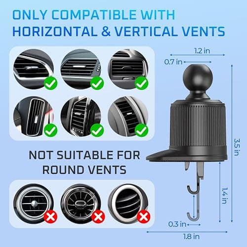 heetipuk Car Phone Holder with Bluetooth Speaker, Amplify Phone Navigation/Music Volume, Induction Speaker User-Friendly for Seniors, Dashboard/Air Vent Mount, USB A to C Cable thumbnail 7