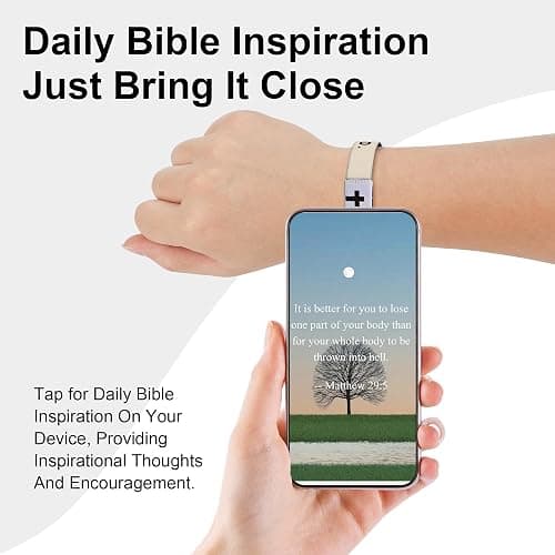 Meajjew Daily Bible Verse Bracelet, Christian Bracelet for Women Men, Christian Jesus Jewelry Gifts Wristband thumbnail 3