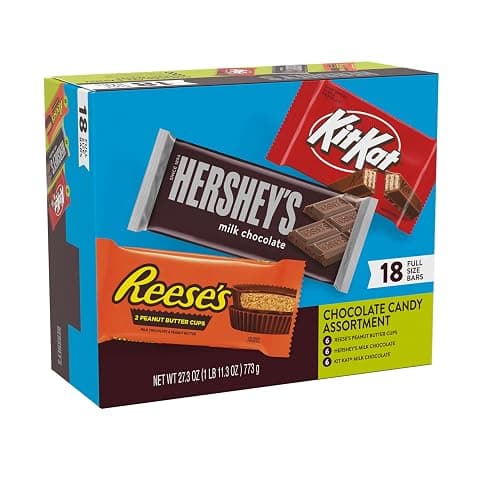 HERSHEY'S, KIT KAT and REESE'S Assorted Milk Chocolate Candy Variety Box, 27.3 oz (18 Count) thumbnail 4