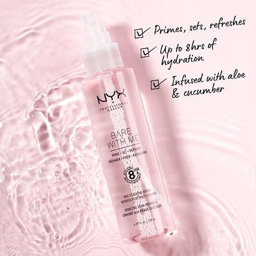 NYX PROFESSIONAL MAKEUP Bare With Me Multitasking Face Primer & Makeup Setting Spray, Hydrating Face Mist for up to 8HR Wear, Long-Lasting, Vegan Formula thumbnail 4