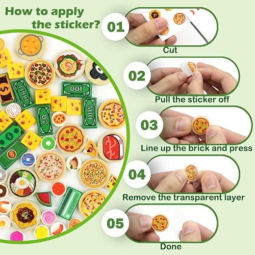 BroTex 200+pcs Food Building Blocks Accessories, City Friends Kitchen Bricks Sets, DIY Restaurant Picnic Building kit Compatible All Major Brands thumbnail 6