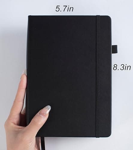 Thick Bullet Notebook with 366 Numbered Pages, A5 Dotted Journal for Writing with 100GSM Dot Grid Paper, Hardcover Leather Notebooks for Women Men School Note Taking Work Diary, 5.7"x8.3" Bungandy thumbnail 2