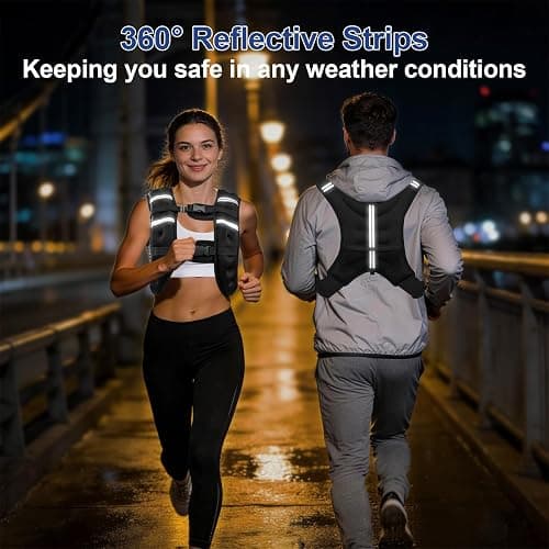 Zikopomi Weighted Vest Woman Man, 6lb/8lb/12lb/16lb/20lb/25lb/30lb Weight Vest with Reflective Stripes for Workout, Strength Training, Running, Fitness, Muscle Building, Weight Loss, Rucking Vest thumbnail 3