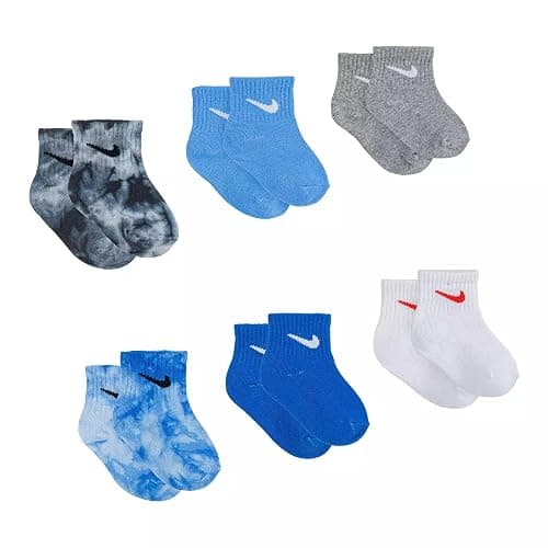 Nike Toddler Baby Boy Socks White/Blue 6 Pairs, Size 6-12 Months thumbnail 2