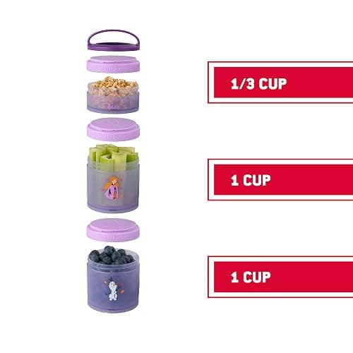 Whiskware Disney Princess Frozen, Stackable Snack Containers for Kids, Durable Food Storage Containers for Daycare, Car, and Airplane Travel, Dishwasher Safe, Anna and Olaf thumbnail 3