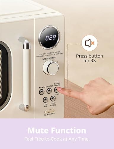 COMFEE' Retro Microwave Oven, Small Microwave with 6 Auto Menus, 0.9 cu.ft Countertop Compact Microwave with Multi-stage Cooking, Mute Function, LED digital, Apricot/900W, CMO-MMP02AA(AT) thumbnail 5