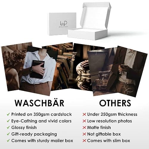Waschbär Dark Academia Aesthetic Room Decor, 54PCS Dark Academia Aesthetic Pictures Wall Collage Kit, Retro Style Photo Collection Collage Dorm Decor for Teens and Young Adults, Wall Prints Kit, Small Posters for Room Bedroom Aesthetic thumbnail 5