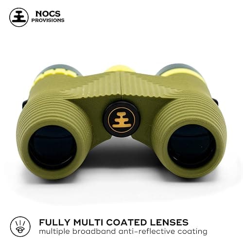Nocs Provisions Standard Issue 10x25 Waterproof Binoculars, 10X Magnification, Bak4 Prism, Wide View Multi-Coated Lenses for Bird Watching, Hiking & Backpacking - Olive Green thumbnail 2