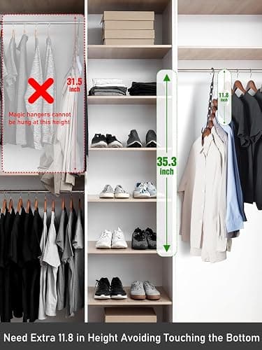 HOUSE DAY Black Magic Space Saving Hangers 10 Pack, Premium Smart Hanger Hooks, Sturdy Cascading Hangers with 5 Holes for Heavy Clothes, Closet Organizers and Storage, College Dorm Room Essentials thumbnail 7