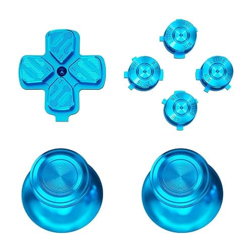 eXtremeRate Blue Metal Thumbsticks Dpad ABXY Buttons for PS5 Controller, Custom Replacement Aluminum Analog Thumb Sticks & Action Buttons & Direction Keys - NO Controller thumbnail 5