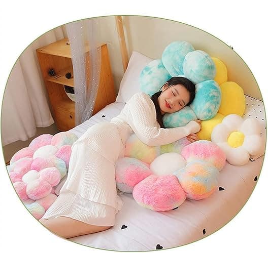 AZCHEN Flower Pillow Patio Furniture Cushions Standard Throw Pillow Home Chair Cushion Decorative Pillow Cushion (11.8inch, Dark Green) - 11.8inch - Dark Green thumbnail 5