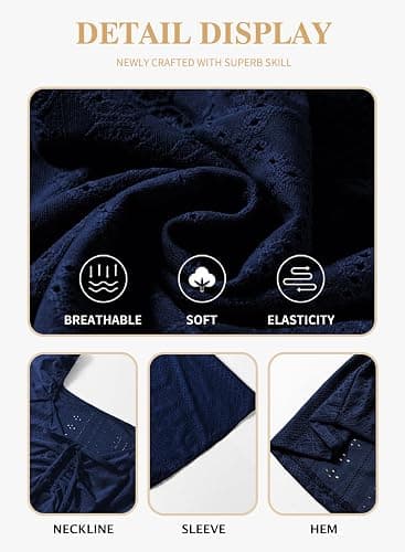 Eytino Womens Plus Size Tops Sweetheart Neck Short Sleeve Eyelet Embroidery Summer Loose Peplum Shirts(1X-5X) thumbnail 5