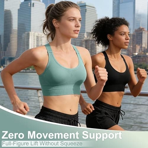 Tmeefee Adjustable Sports Bras for Women: 3 Pack High Support Padded Racerback Sport for Large Bust Workout Running Gym thumbnail 5