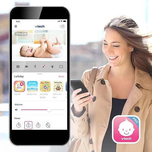 VTech Upgraded Smart WiFi Baby Monitor VM901, 5-inch 720p Display, 1080p Camera, HD NightVision, Fully Remote Pan Tilt Zoom, 2-Way Talk, Free Smart Phone App, Works with iOS, Android thumbnail 12