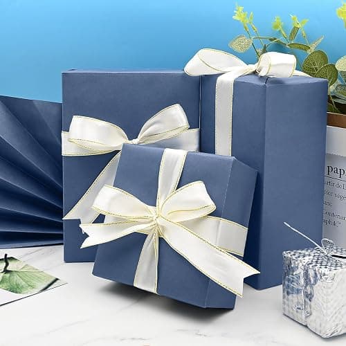 Blue Wrapping Paper 50 * 70cm, 5Pcs Kraft Wrapping Paper for Birthday Father's Day Christmas Wedding Gift Decoration thumbnail 3