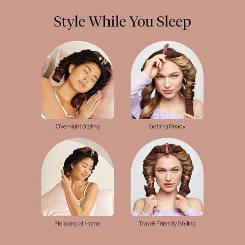 Kitsch Satin Heatless Curler Set, No Heat Damage Styling - Chocolate | Heatless Curls Overnight w/34 " Hair Waver & 2 Satin Scrunchies, Comfortable Hair Curlers to Sleep in for Frizz-Free Hair thumbnail 7