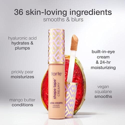 tarte shape tape creamy concealer – Full Coverage Makeup with Built-In Eye Cream, 24HR Hydrating Natural Moisturizing Matte Finish for Redness & Fine Lines, Vegan & Cruelty-Free thumbnail 9