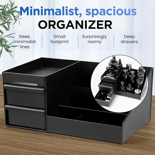 EXIN DECHEN Countertop Cologne Stand Shelves, Organizador de Perfumes, Estante para Perfumes, Dresser Organizer, Bedroom Essentials, Gifts for Men, Black thumbnail 3