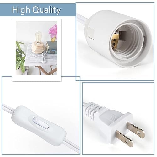JACKYLED Extension Hanging Lantern Cord Cable 2-Pack 20ft UL 360W with E26 E27 Socket On/Off Button Pendant Lighting thumbnail 7