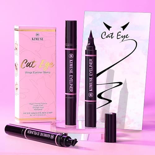 KIMUSE Winged Eyeliner Stamp, Eyeliner Pens for Perfect Wing Cat Eye Stamp Eyeliner Waterproof Smudge Proof, Long Lasting Eye Makeup Liquid Eye Liner (BLACK) thumbnail 9