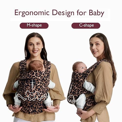 Momcozy Baby Carrier - Ergonomic, Cozy and Lightweight Carrier for 7-44lbs, Effortless to Put On, Ideal for Hands-Free Parenting, Enhanced Lumbar Support, Purehug for Infant to Toddler, Leopard thumbnail 4