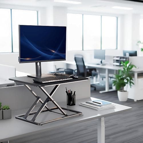 VIVO Economy Single Top Height Adjustable 29 inch Standing Desk Converter, Sit Stand Tabletop Monitor and Laptop Riser Platform Workstation, DESK-V000U thumbnail 6