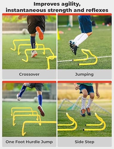 GHB Agility Hurdles 8" Speed Agility Training Hurdles, Detachable Sturdy Hurdles Training Equipment Set with Carry Bag for Kids,Athletes,Soccer,Basketball thumbnail 6
