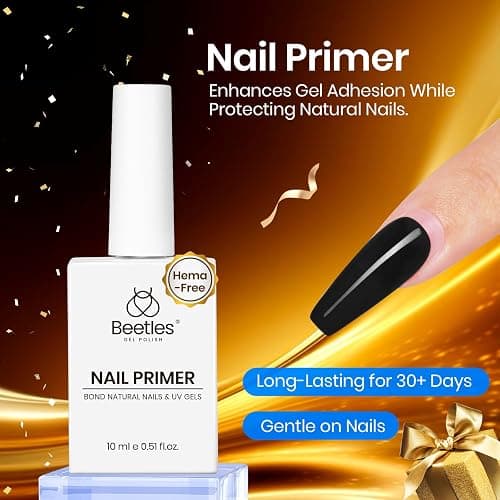 Beetles 15ml Nail Dehydrator and Primer - Acid Free & Hema-Free Natural Prep Dehydrate and Bond Primer for Acrylic Fast Dry Nail Supplies Professional Salons Christmas Set thumbnail 2