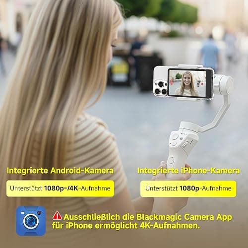 SYNCO XView Handy Selfie Monitor, Magnetischer Smartphone Vlog Bildschirm für iPhone & Android Rückkamera Kabellos 50M 3H Akku, mit Lautsprecher für TikTok YouTube Livestream (Schwarz) thumbnail 3