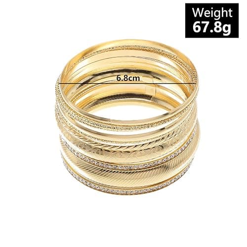 ANYILVTULI Gold Bangle Bracelets for Women Gold Bangles Indian Jewelry Fashion Disco Bangle Bracelets Gold Bracelet Set thumbnail 8