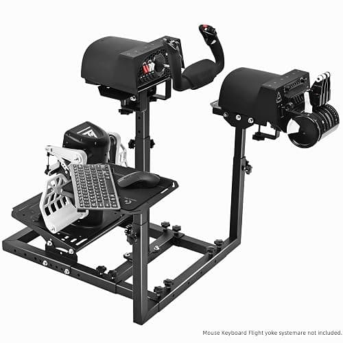 Marada Universal Flight Racing Sim Stand, Three axis adjustable, and hold mouse and keyboard, Fit for Thrustmaster Hotas Warthog/Logitech G29 G920/Honeycomb Alpha Bravo - Image 1