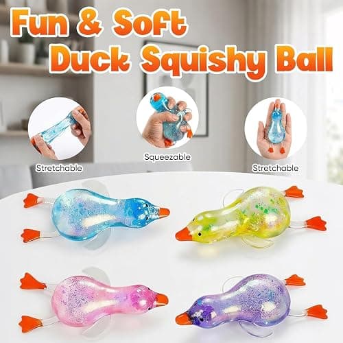 Cute Duck Squishy Stress Ball, Soft Sugar Ball, Slow Rise Moldable Sensory Fidget Toy for Anxiety Relief, Suitable for Adult use in Offices and Homes (Yellow) thumbnail 9