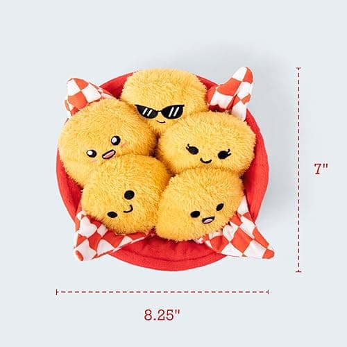 Emotional Support Chicken Nuggets by Relatable, Cuddly Stuffed Animals and Toys, Squishy Toys and Plushies, Great Gift Ideas for Loved Ones of All Ages, Includes 5 Plushies with Carrying Basket thumbnail 3