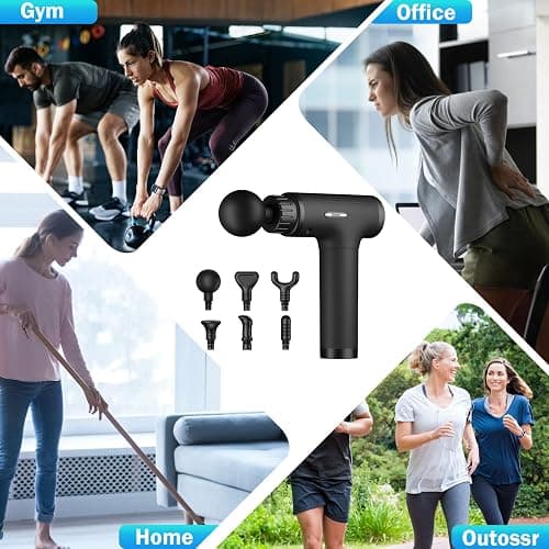 Gvber Massage Gun, Massage Gun Deep Tissue, Handheld Back Massager for Athletes, Percussion Muscle Massager with 6 Attachments & 30 Speed (Black) thumbnail 8