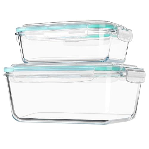 Vtopmart 122oz+50oz Large Glass Food Storage Containers with Airtight Lids, Big Glass Containers for Roasting Chicken, Baking Casseroles, Food Storage, Meal Prep, Fruits, Thanksgiving Meals, BPA-Free thumbnail 8