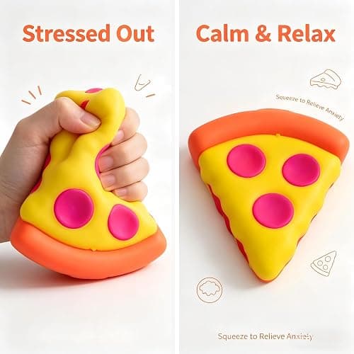 Squishy Ice Cream Squeeze Toys, Cute Pizza Fidget Toys, Cute Food Shaped Fidget Sensory Toys, Soft Anxiety Relief Hand Toys for Adults & Teens, Party Favors, Desk Decor & Relaxation Gifts thumbnail 6