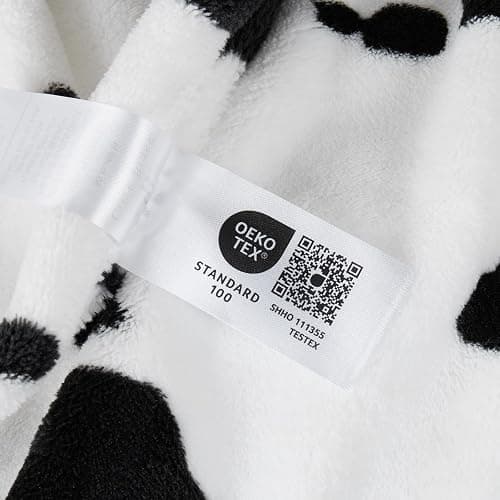 Cozy Bliss Cow Print Throw Blanket Non Shedding MilkyPlush™ Fleece 330GSM Thick Blankets Western Room Decor Super Soft Warm for Adults Kids Girl Gifts Bedroom Couch Sofa Travel Black White 50"x60" thumbnail 8
