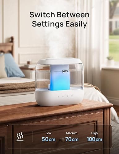 DREO 4L Humidifiers for Bedroom, 36H Runtime, 28 dB Quiet, HM311 | Easy to Refill & Clean, BPA-Free, Nightlight, Supersized Air Humidifiers for Large Room, Baby Nurseries, Plants, Indoor thumbnail 9
