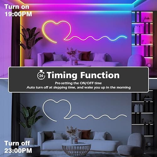 LETIANPAI 32.8Ft Neon Rope Lights,Flexible Led Rope Lights Control with App/Remote,Multiple Modes Rope Lights,IP65 Outdoor RGB Led Neon Lights Waterproof,Music Sync Gaming Led Light Strip (32.8FT) thumbnail 7
