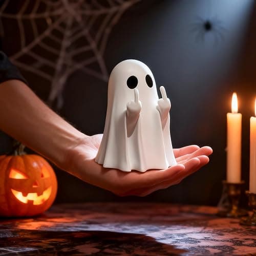 Chgfs Halloween Ghost Figurine-Spooky & Cute Ghost Statue for Home, Desk, Party Decor | FunnyGhost Halloween Decor Indoor thumbnail 6