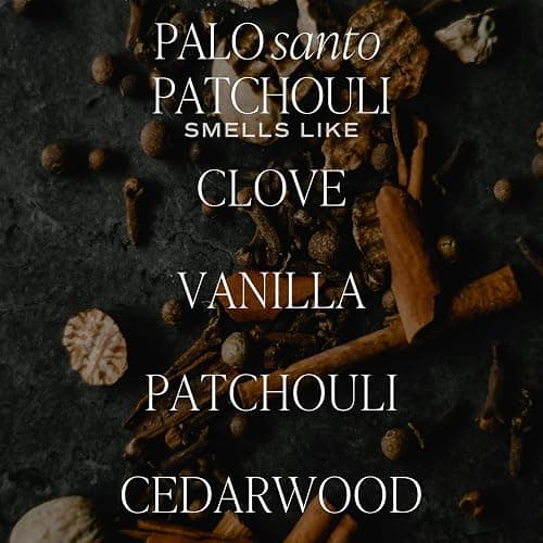 Sweet Water Decor Palo Santo Patchouli Candle - Soy Clove, Vanilla, Patchouli, Cedarwood Scented Spa Candles for Home -9oz Clear Jar + Gold Lid, 40+ Hour Burn Time, Made in The USA thumbnail 2