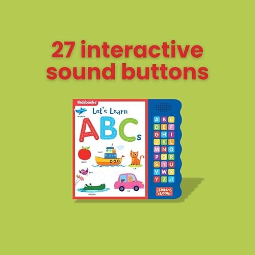 Let’s Learn ABCs – Interactive Toddler Sound Book with 27 Buttons | Tracing, Alphabet Song, Children's Board Book | Learn Letters & First Words | Fun Learning Activities for Boys & Girls thumbnail 8