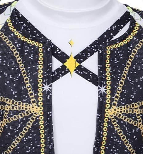 SAVITO Pop Idol Cosplay Costume Popular Singers Stage Costumes for Ages 3-12 Black Printed Costumes Black B thumbnail 5