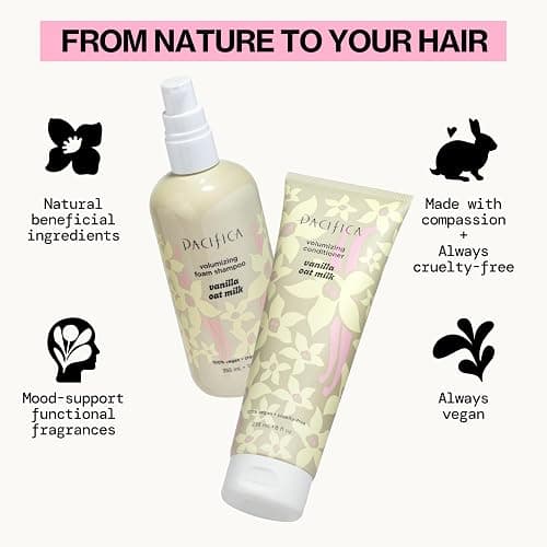 Pacifica Vanilla Oat Milk Hair Conditioner – Volumizer for Fine/Flat Hair, Weightless Oat Milk & Apple Extract for Bounce & Smoothness, Silicone Free Clean Beauty, Vegan Cruelty-Free thumbnail 12